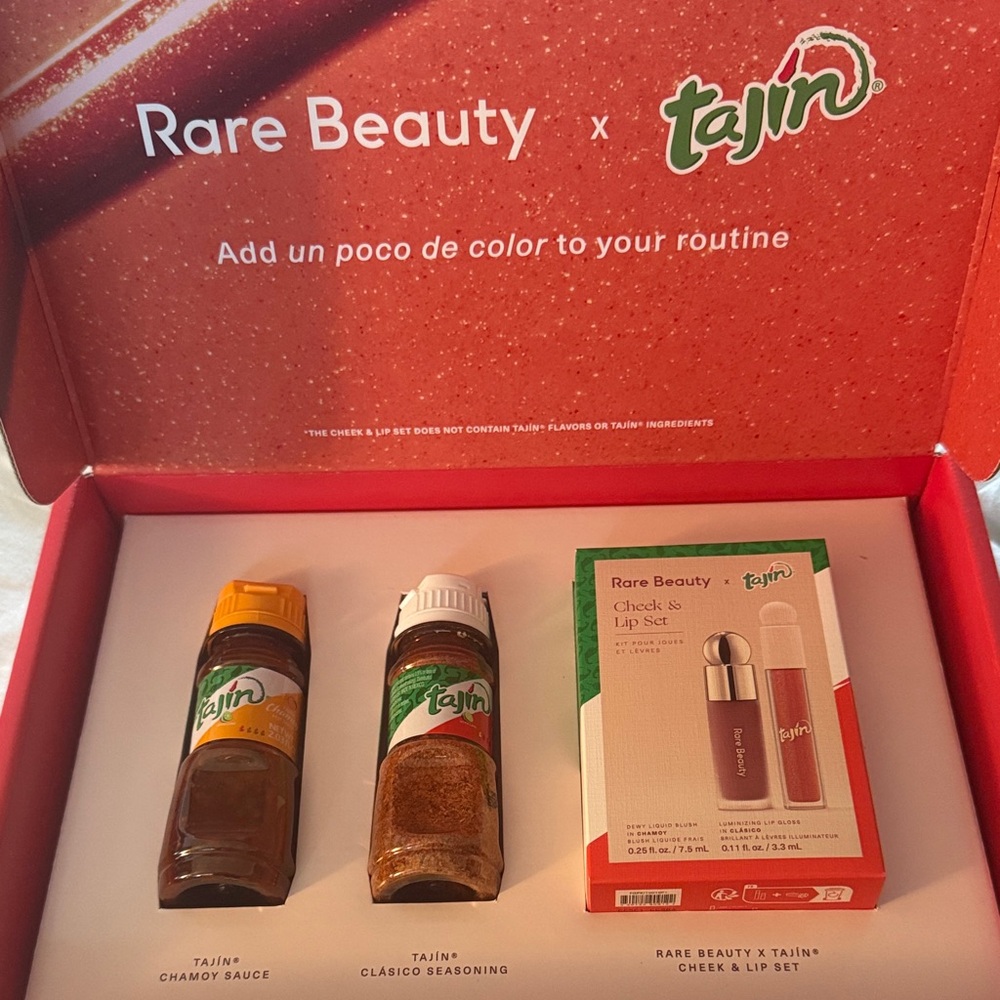 Rare Beauty x Tajín Cheek & Lip Set with Red and Brown Accents